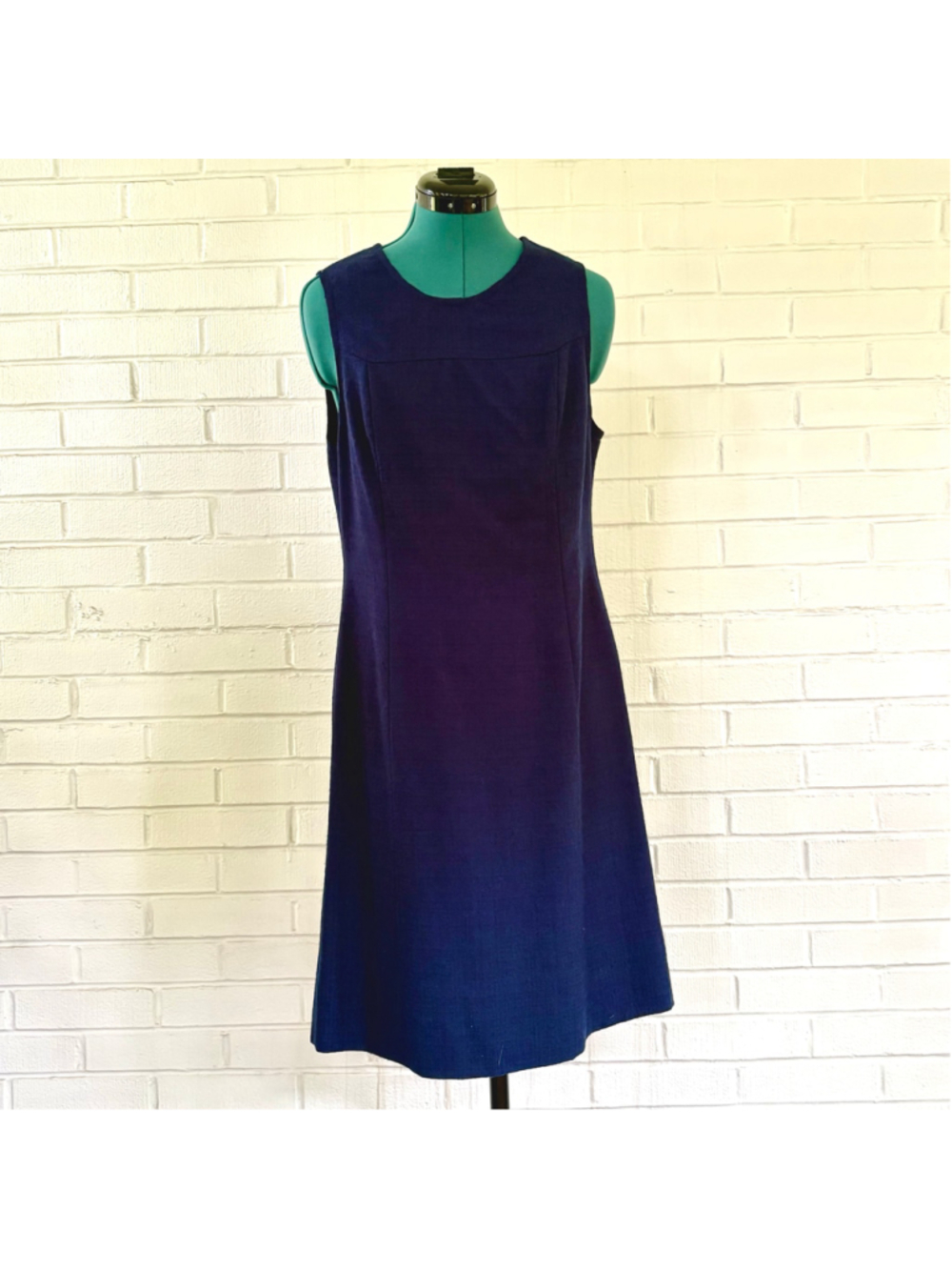 Vintage 60s/70s navy blue Pendleton wool sheath dress